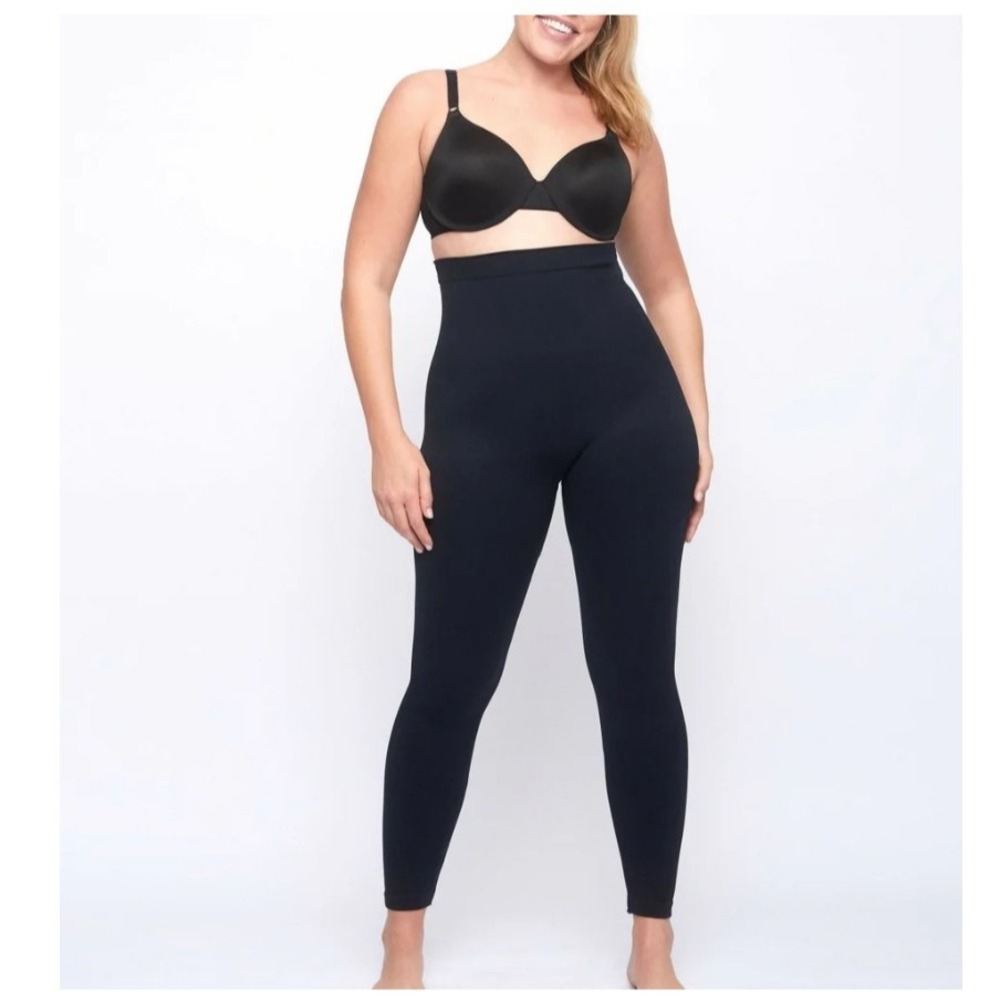 Underoutfit #392 High Waisted Leggings Black Ribbed 2X